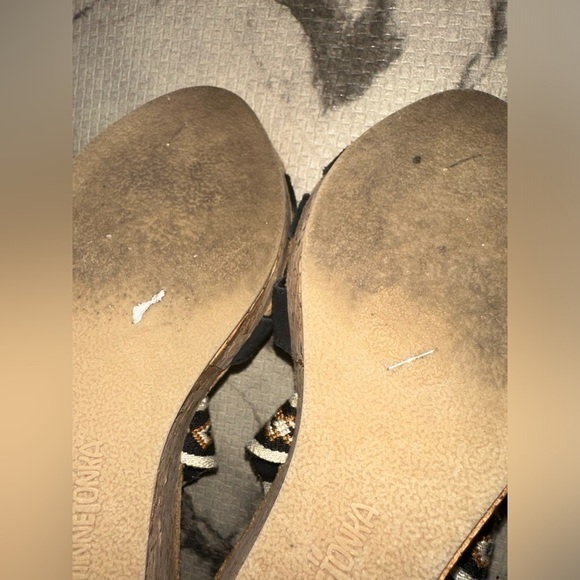 Minnetonka women’s bohemian western leather cork wedge heel sandal slip on 8 - Picture 10 of 10